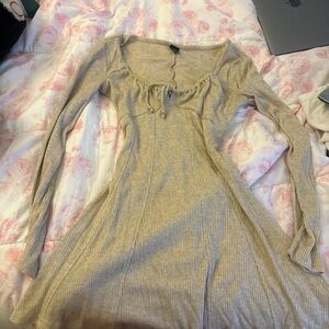 Cream long sleeve dress